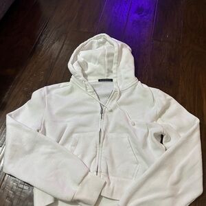 White Brandy Melville Zip-Up Hoodie